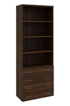 N 6 - 84ZN kancelářská skříň, 4-zásuvková/nika, 2150x800x400, ořech královský